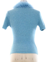 Dolce and Gabbana Marabou Feather Trimmed Top Top arcadeshops.com