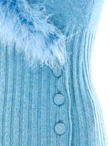 Dolce and Gabbana Marabou Feather Trimmed Top Top arcadeshops.com