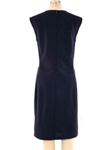 Gianni Versace Navy Crepe Shift Dress Dress arcadeshops.com