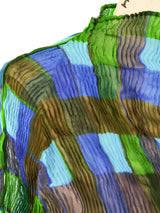 Issey Miyake Checker Printed Plisse Top Top arcadeshops.com