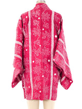 Floral Striped Shibori Kimono Jacket arcadeshops.com