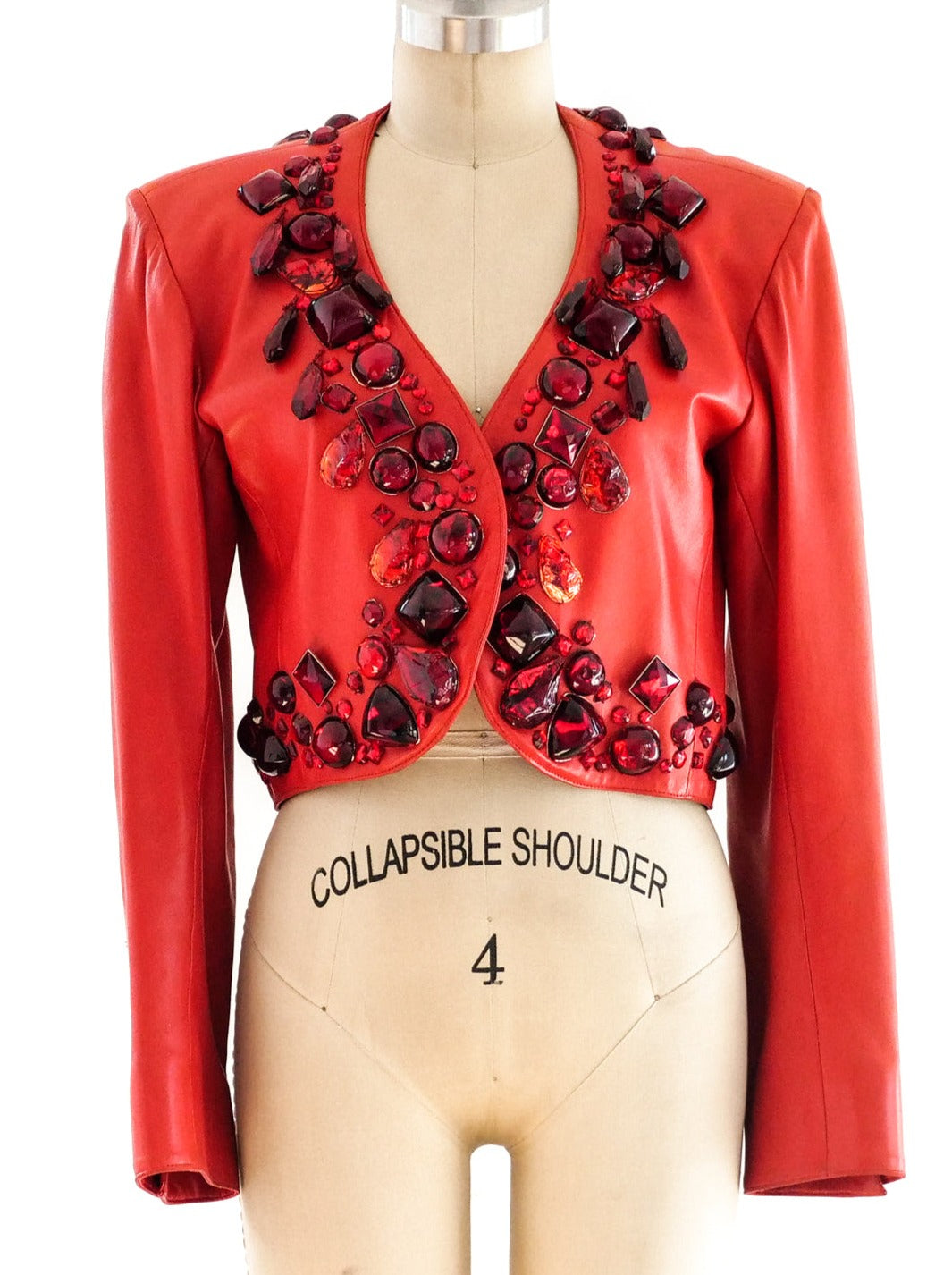 Yves Saint Laurent Embellished Leather Jacket - Main Image