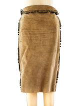 Yves Saint Laurent Pierced Suede Skirt Skirt arcadeshops.com