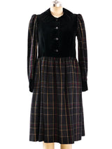 Yves Saint Laurent Plaid and Velvet Dress Dress arcadeshops.com