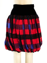 Yves Saint Laurent Plaid Bubble Skirt Bottom arcadeshops.com