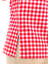 Yves Saint Laurent Red Gingham Top Top arcadeshops.com