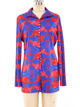 1970's Tiger Printed Romper Jumpsuit arcadeshops.com