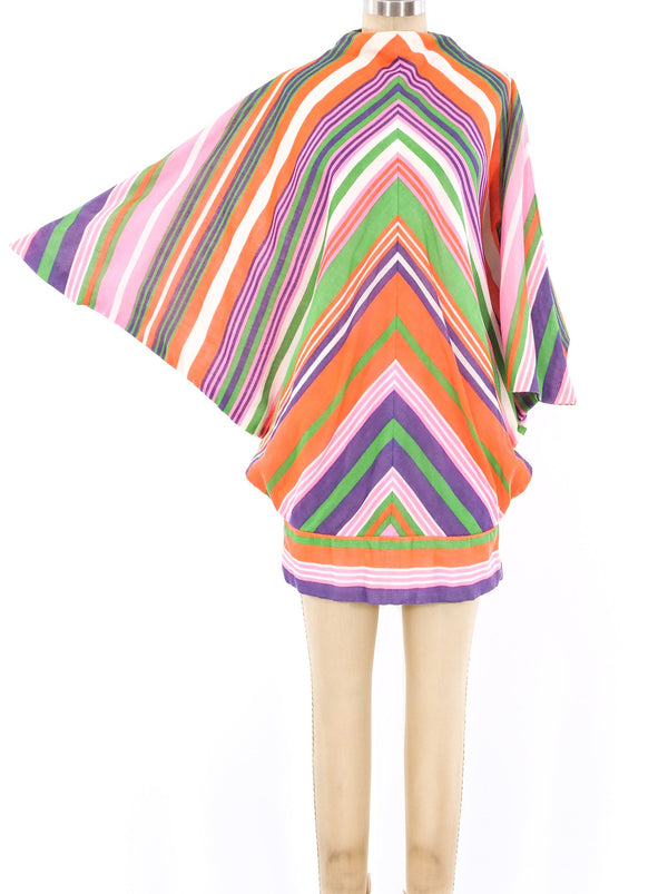 Rainbow Striped Batwing Mini Dress Dress arcadeshops.com