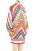 Rainbow Striped Batwing Mini Dress Dress arcadeshops.com