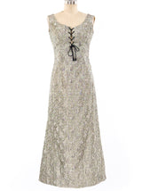 Laced Bodice Lurex Tank Dress Dress arcadeshops.com