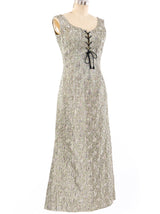 Laced Bodice Lurex Tank Dress Dress arcadeshops.com