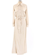 Geoffrey Beene Champagne Lurex Shirt Dress Dress arcadeshops.com