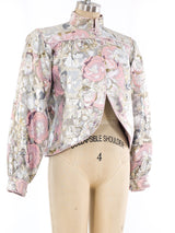 Metallic Brocade Cropped Jacket Jacket arcadeshops.com