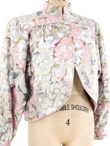 Metallic Brocade Cropped Jacket Jacket arcadeshops.com