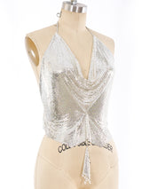Tassel Embellished Chainmail Halter Top Top arcadeshops.com