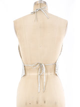 Tassel Embellished Chainmail Halter Top Top arcadeshops.com