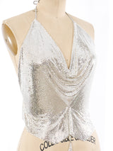Tassel Embellished Chainmail Halter Top Top arcadeshops.com