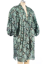 Teal Metallic Floral Duster Jacket arcadeshops.com