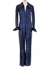 Midnight Blue Sequined Jumpsuit Jumpsuit arcadeshops.com
