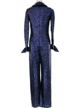 Midnight Blue Sequined Jumpsuit Jumpsuit arcadeshops.com