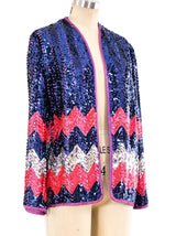 Chevron Sequined Jacket Jacket arcadeshops.com