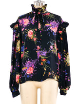 Ungaro Floral Ruffle Top Top arcadeshops.com
