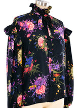 Ungaro Floral Ruffle Top Top arcadeshops.com