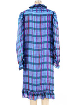 Plaid Printed Silk Ruffle Dress Dress arcadeshops.com