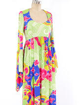 Op-Art Printed Angel Sleeve Dress Dress arcadeshops.com