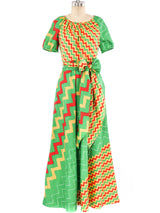 Mixed Chevron Printed Maxi Dress Dress arcadeshops.com