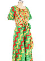Mixed Chevron Printed Maxi Dress Dress arcadeshops.com