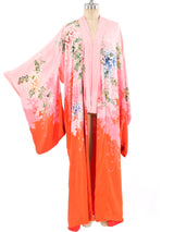 Reversible Floral Ombre Silk Kimono Robe Jacket arcadeshops.com