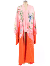 Reversible Floral Ombre Silk Kimono Robe Jacket arcadeshops.com
