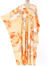 Metallic Rose Printed Caftan Dress arcadeshops.com