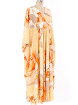 Metallic Rose Printed Caftan Dress arcadeshops.com