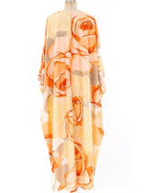Metallic Rose Printed Caftan Dress arcadeshops.com