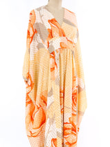 Metallic Rose Printed Caftan Dress arcadeshops.com
