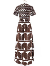 Elephant Printed Maxi Dress Dress arcadeshops.com