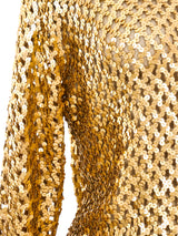 Metallic Gold Sequin Embellished Sweater Top arcadeshops.com