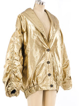 Metallic Gold Puffer Jacket Jacket arcadeshops.com