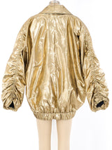 Metallic Gold Puffer Jacket Jacket arcadeshops.com