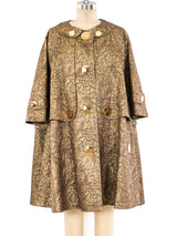 Burberry Gold Brocade Swing Coat Outerwear arcadeshops.com