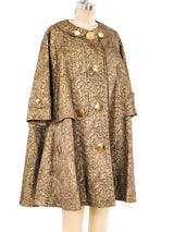Burberry Gold Brocade Swing Coat Outerwear arcadeshops.com