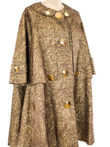 Burberry Gold Brocade Swing Coat Outerwear arcadeshops.com