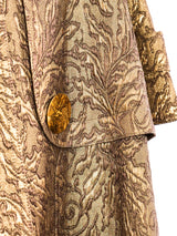 Burberry Gold Brocade Swing Coat Outerwear arcadeshops.com