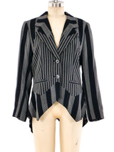 Issey Miyake Striped Asymmetrical Blazer Jacket arcadeshops.com