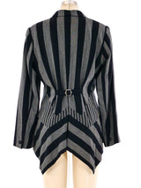 Issey Miyake Striped Asymmetrical Blazer Jacket arcadeshops.com