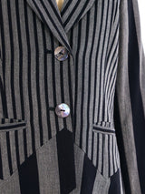 Issey Miyake Striped Asymmetrical Blazer Jacket arcadeshops.com