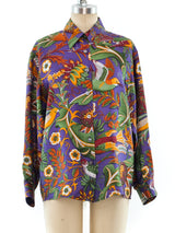 Salvatore Ferragamo Printed Silk Blouse Top arcadeshops.com
