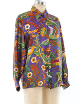 Salvatore Ferragamo Printed Silk Blouse Top arcadeshops.com